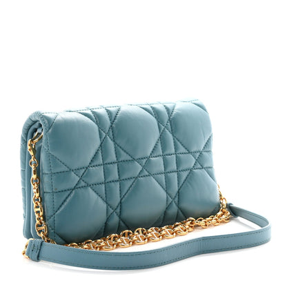 Calfskin Macrocannage Mini Caro Bag Horizon Blue