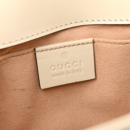 Calfskin Matelasse Mini GG Marmont Shoulder Bag White