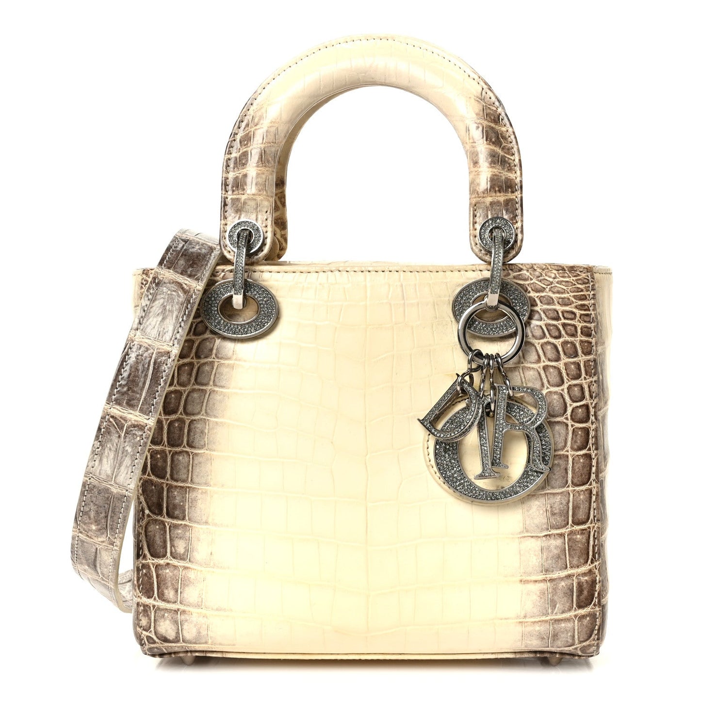 Niloticus Crocodile Himalaya Crystal Small Lady Dior White