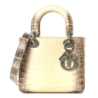 Niloticus Crocodile Himalaya Crystal Small Lady Dior White