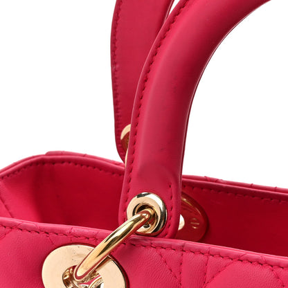 Lambskin Cannage Medium Lady Dior Fuchsia