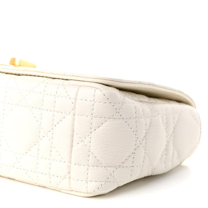 Calfskin Cannage Small Caro Bag Ivory
