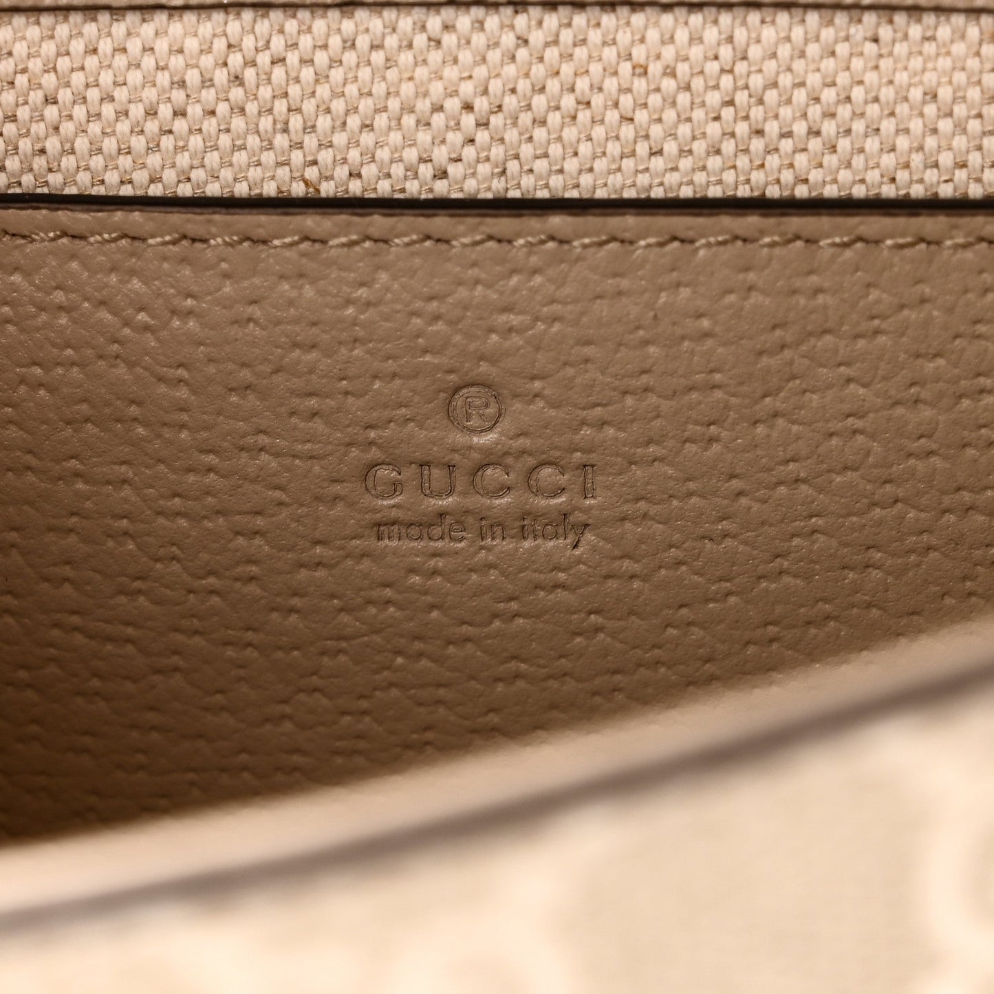 GG Supreme Monogram Textured Dollar Calfskin Web Mini Ophidia Envelope Shoulder Bag Beige Mystic White Oatmeal