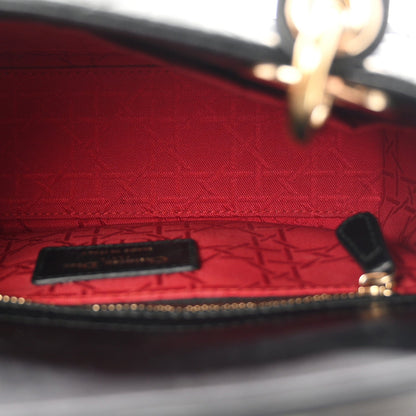Lambskin Cannage Small Lucky Badges My Lady Dior Black