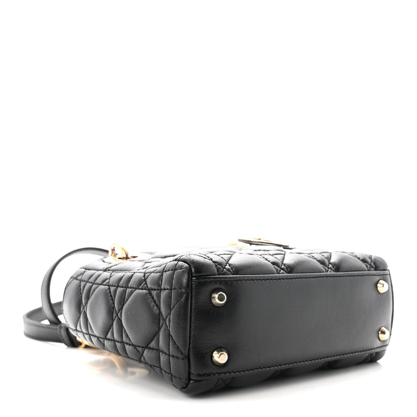 Lambskin Cannage Mini Lady Dior Black