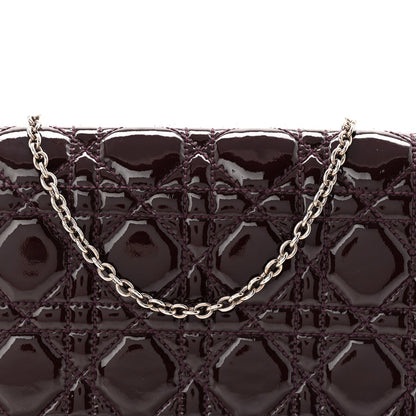 Patent Cannage Lady Dior Chain Wallet Purple