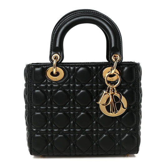 Lambskin Cannage Small Lady Dior Black