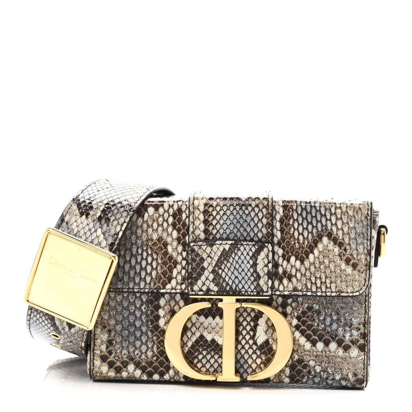 Snakeskin 30 Montaigne Box Bag Beige Multicolor