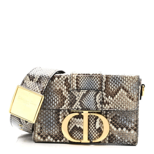 Snakeskin 30 Montaigne Box Bag Beige Multicolor