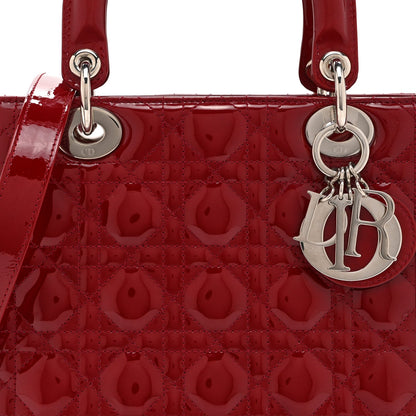 Patent Cannage Medium Lady Dior Red