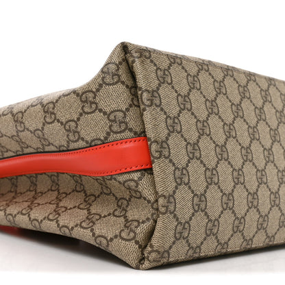GG Supreme Monogram Medium Emblem Bucket Bag Beige Orange