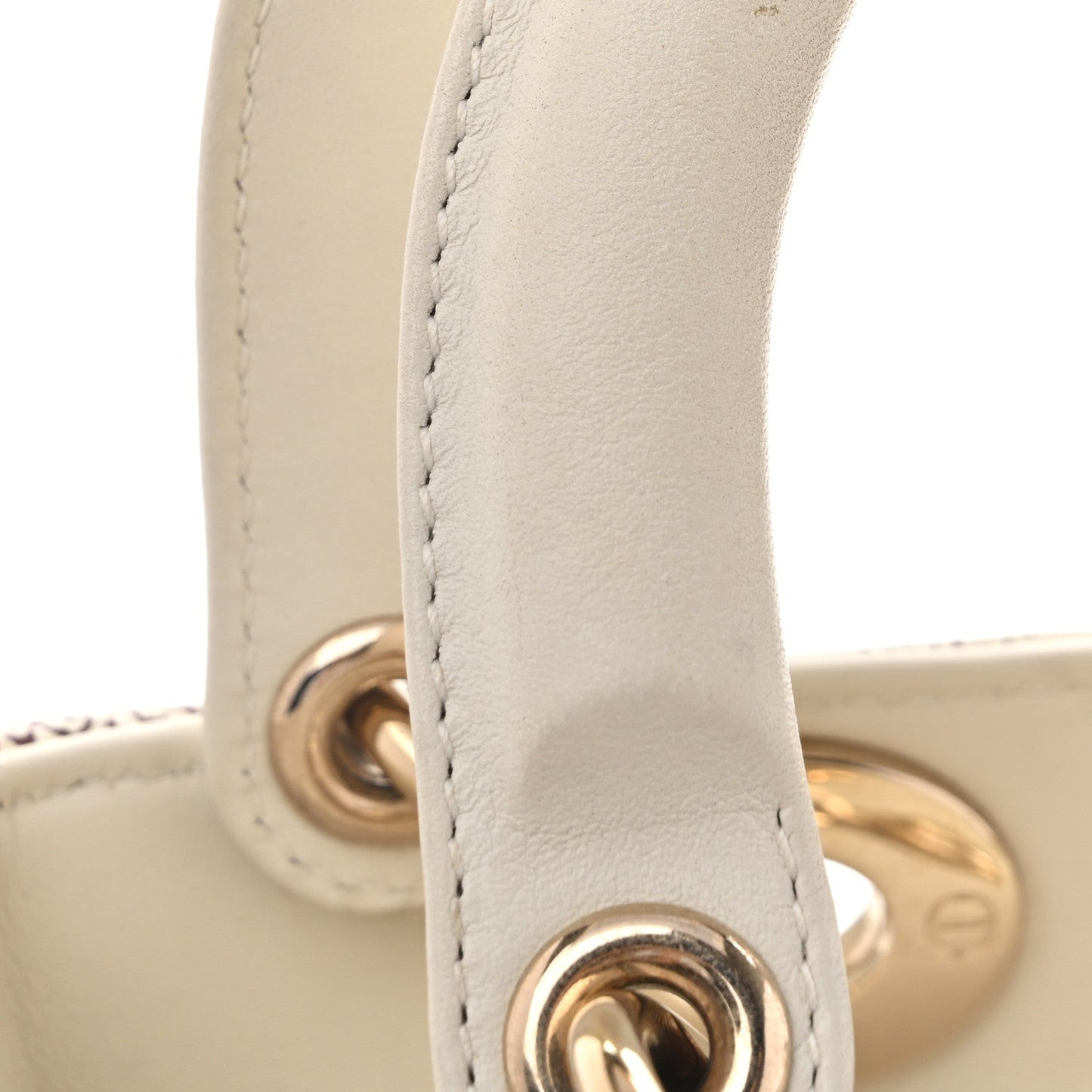 Calfskin Embroidered Medium Toile De Jouy Lady Dior White Red