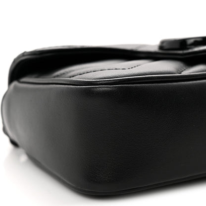 Calfskin Matelasse Monochrome GG Marmont Chain Belt Bag Black