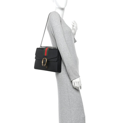 Calfskin Web Medium Dionysus Shoulder Bag Black