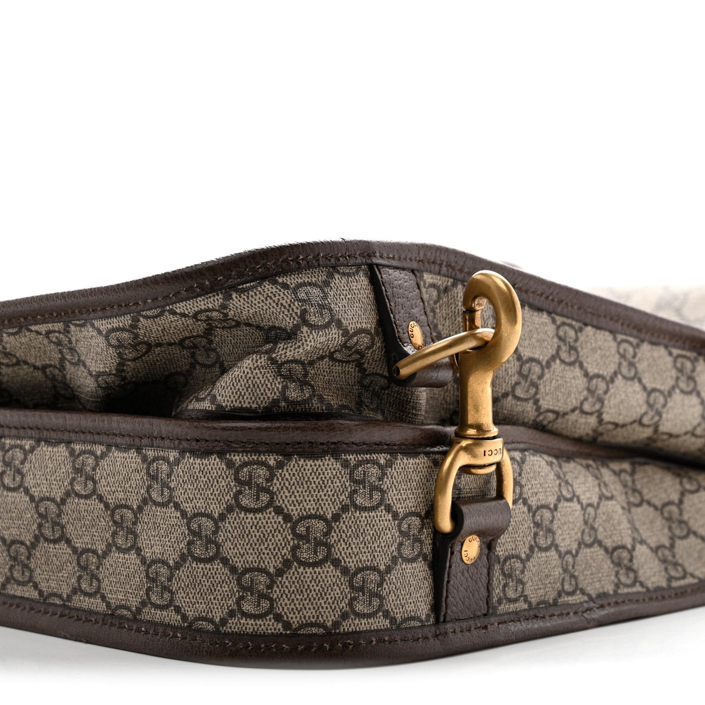 GG Supreme Monogram Textured Dollar Calfskin Web Ophidia Savoy Garment Bag Beige Ebony New Acero