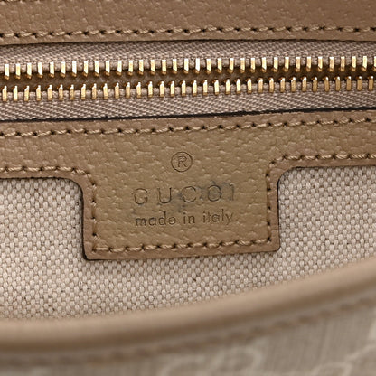 GG Supreme Monogram Textured Dollar Calfskin Web Small Jackie 1961 Hobo Beige Mystic White Oatmeal