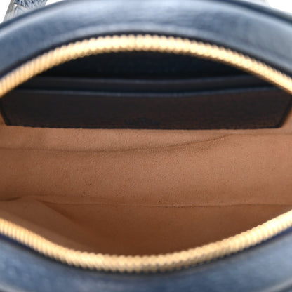 Textured Calfskin Web Mini Ophidia Round Backpack Blue Agata