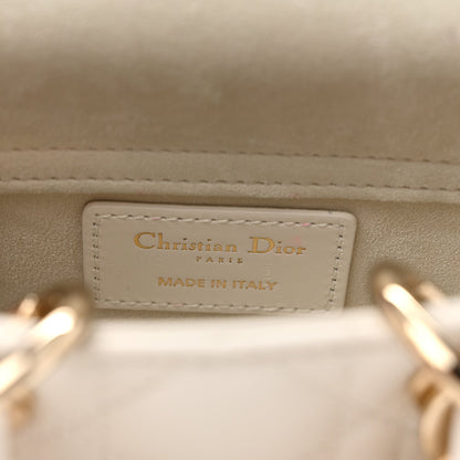 Lambskin Cannage Micro Lady D-Joy Latte