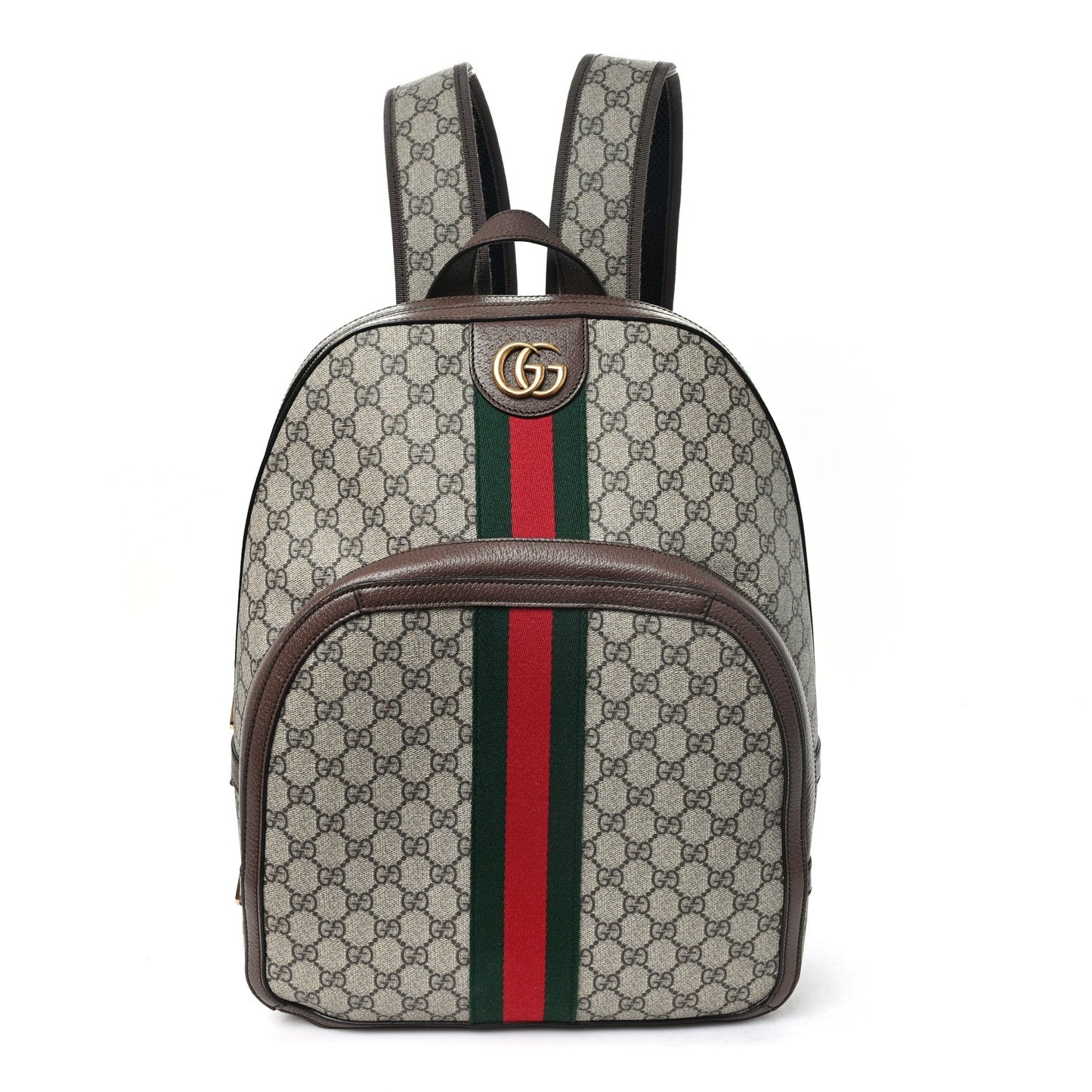 GG Supreme Monogram Medium Ophidia Day Backpack Brown Brown