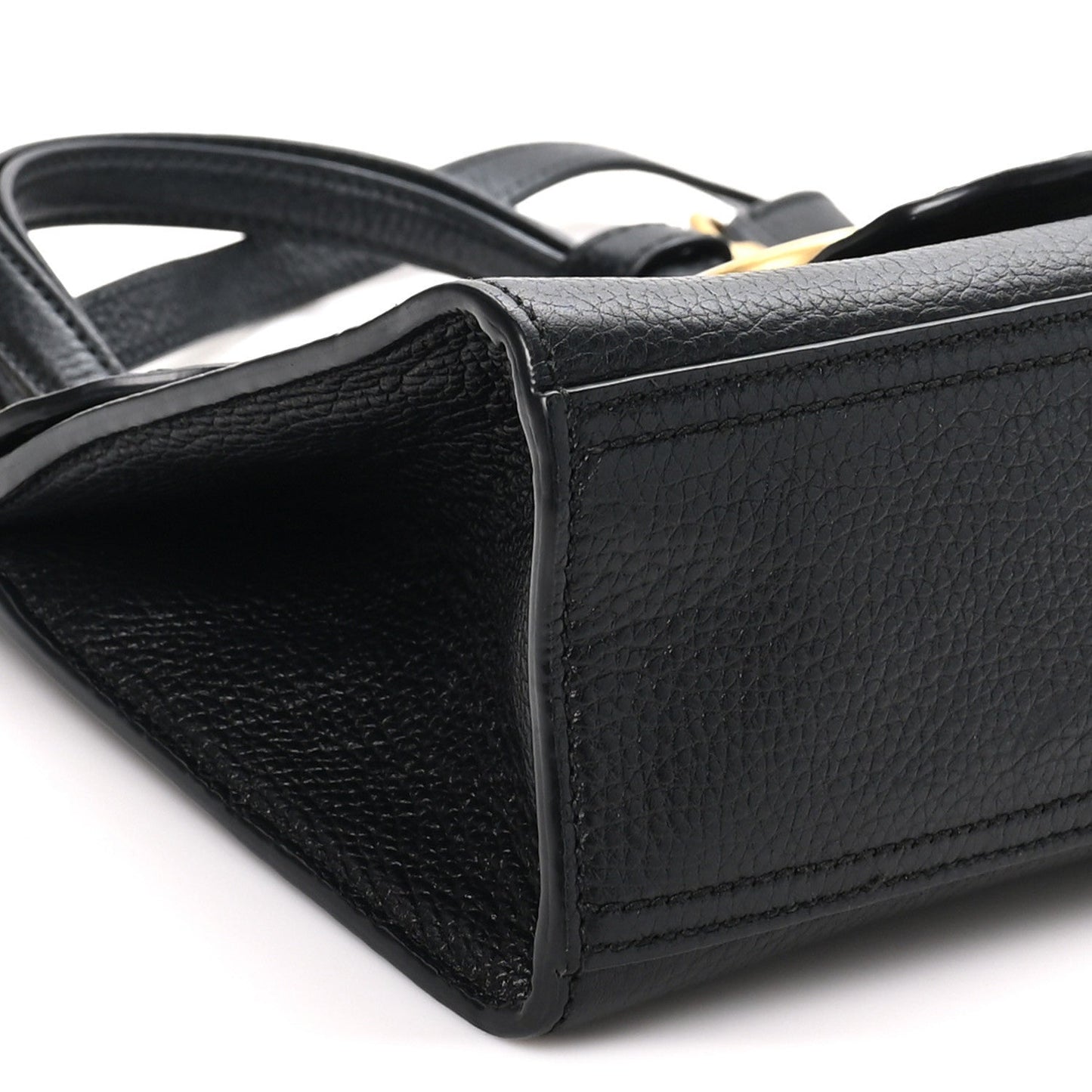 Calfskin Small GG Marmont Top Handle Bag Black