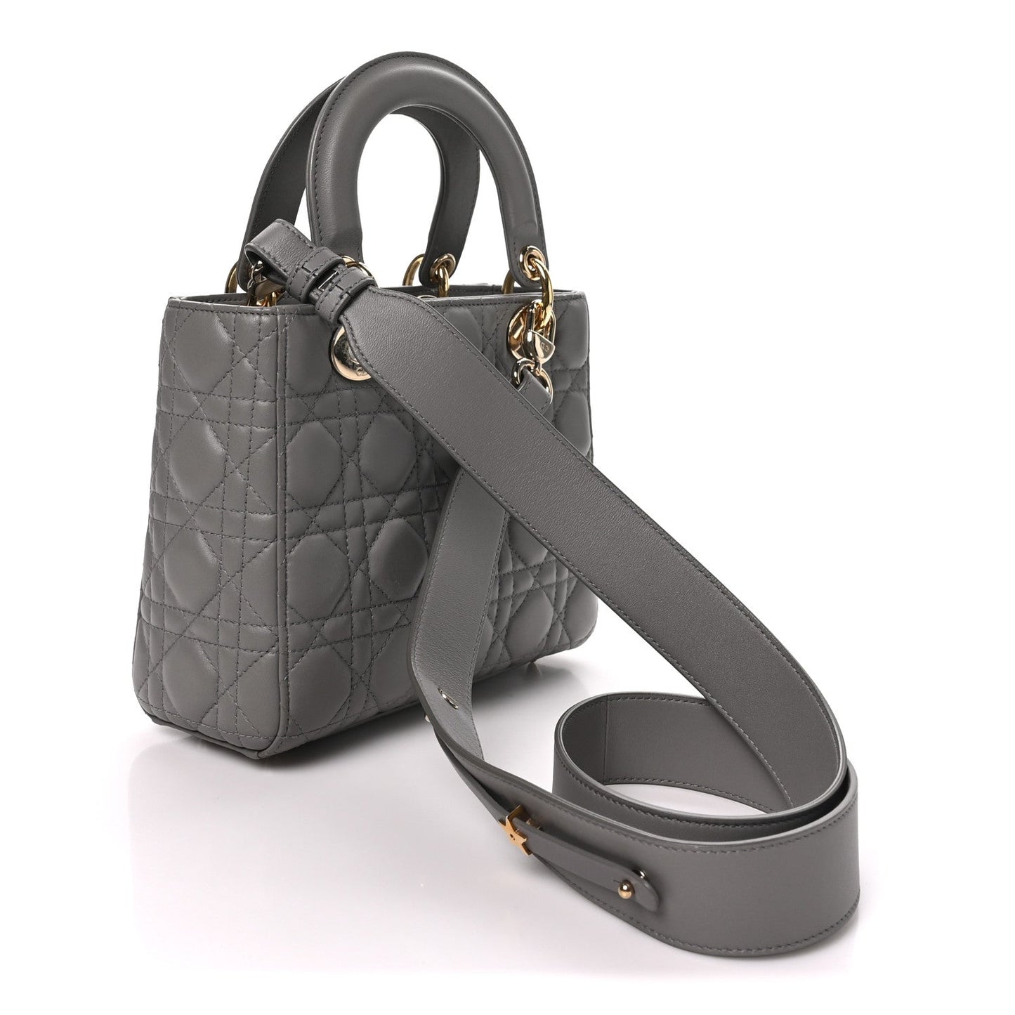 Lambskin Cannage Small My ABCDior Lady Dior Grey