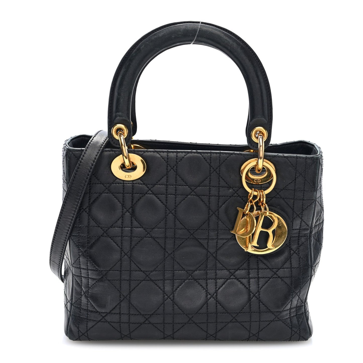 Lambskin Cannage Medium Lady Dior Black