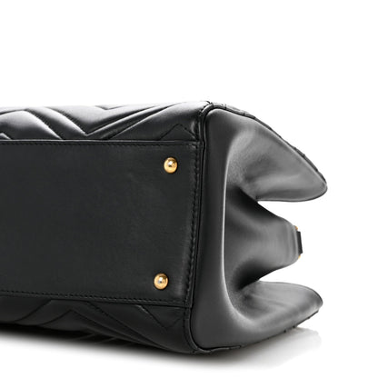 Calfskin Matelasse Small GG Marmont Tote Black