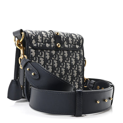 Oblique Square DiorAddict Flap Navy Blue