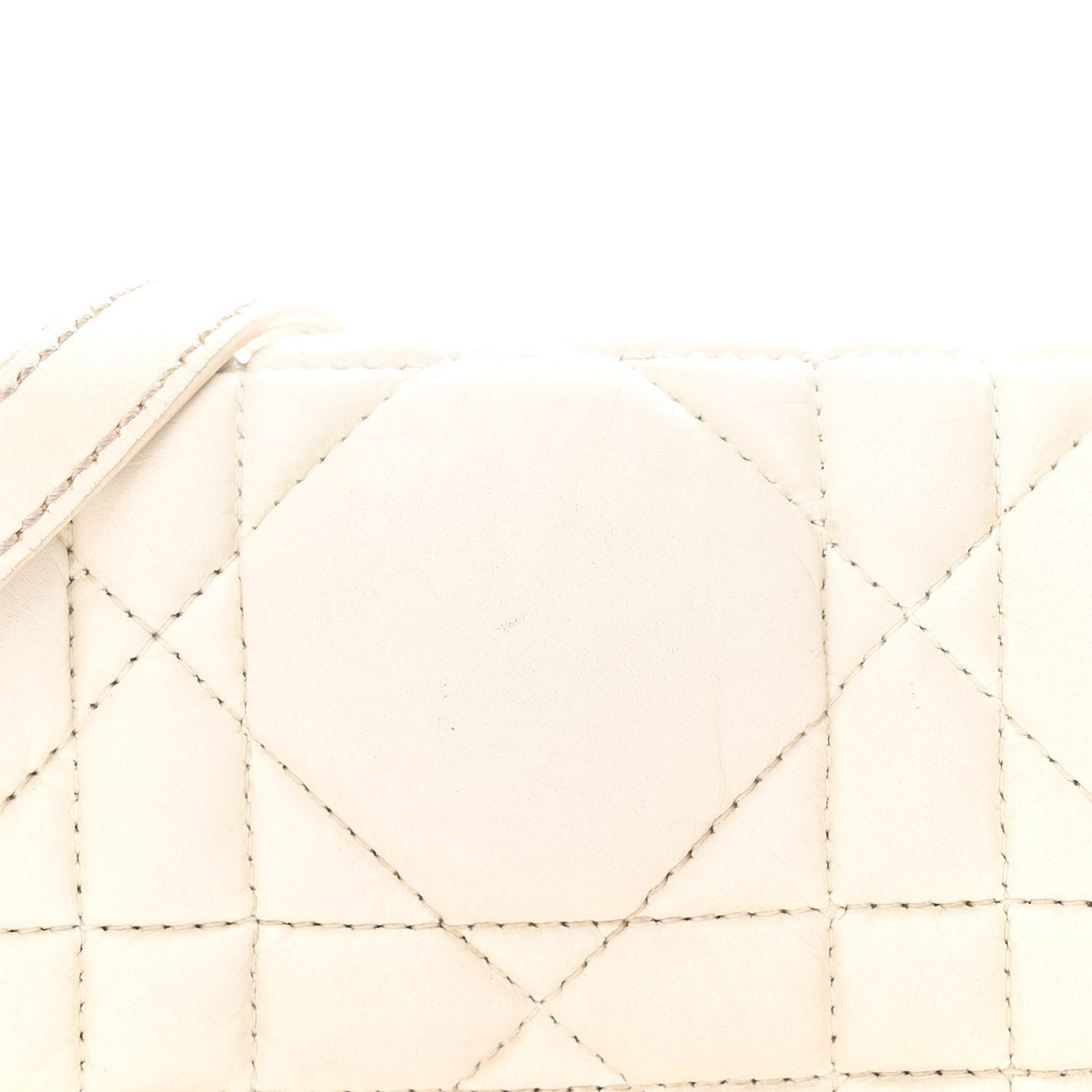 Calfskin Macrocannage Mini Caro Bag White