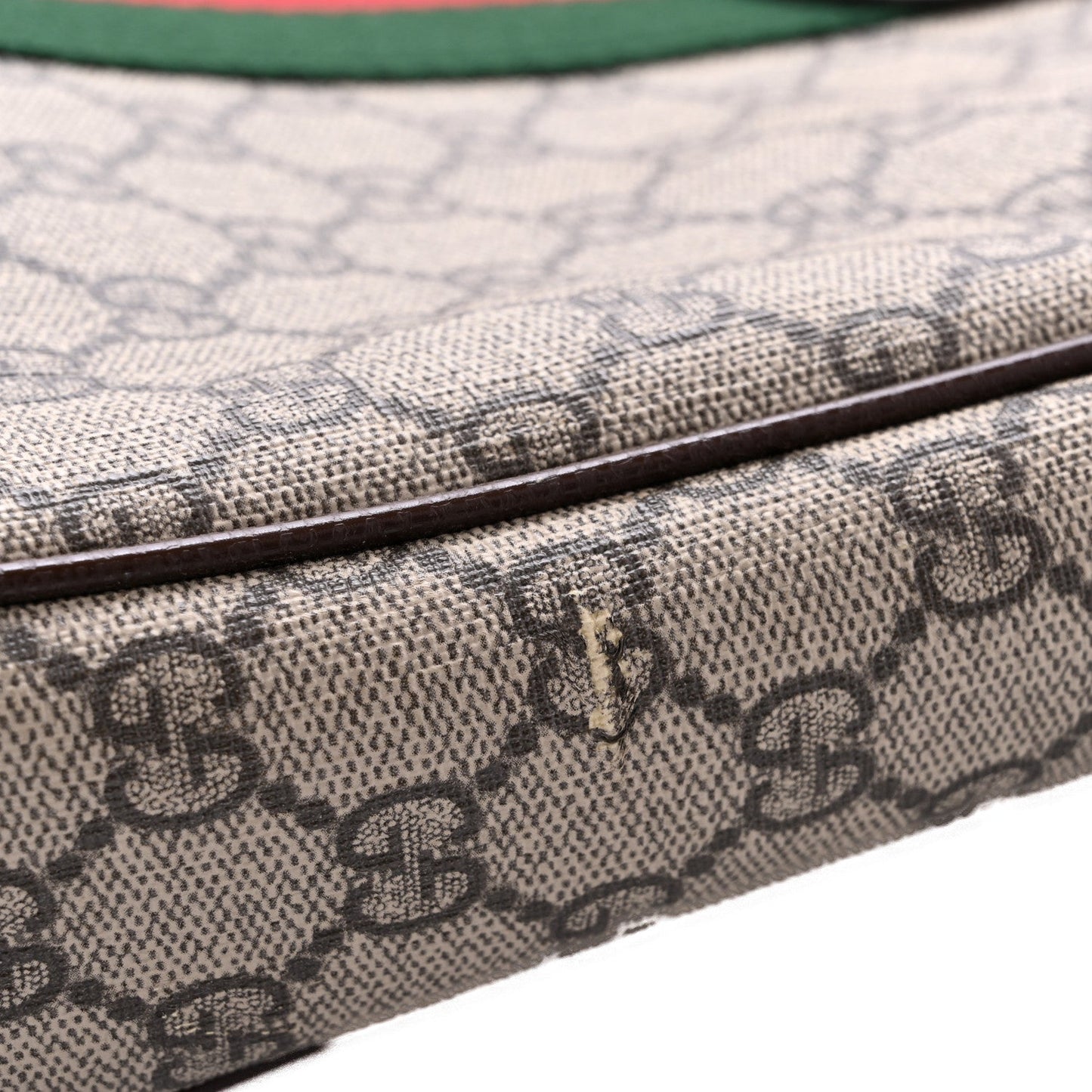 GG Supreme Monogram Web Medium Ophidia Messenger Bag Brown
