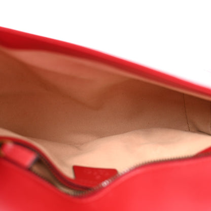 Calfskin Matelasse Small GG Marmont Shoulder Bag Hibiscus Red