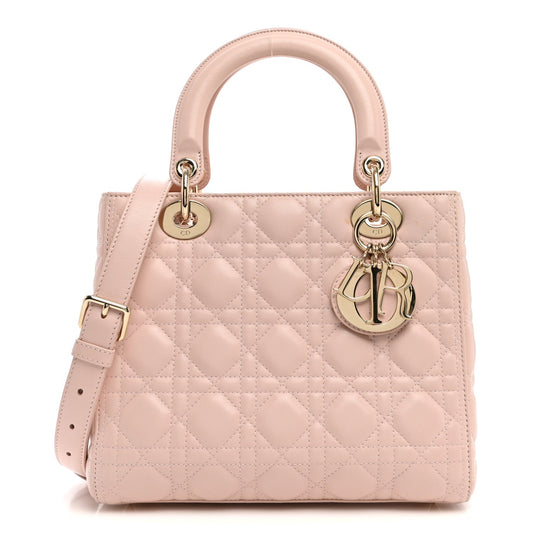 Lambskin Cannage Medium Lady Dior Light Pink