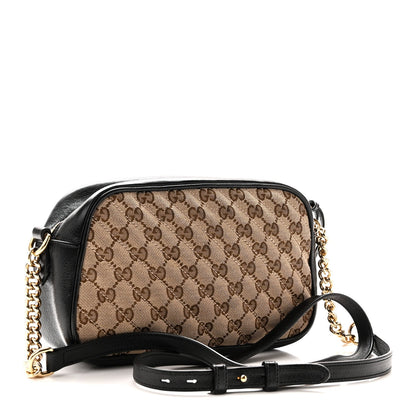 Monogram Matelasse Diagonal Small GG Marmont Chain Shoulder Bag Beige Black Beige Black