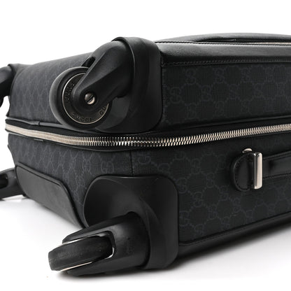 GG Supreme Monogram Four Wheel Suitcase Black Grey
