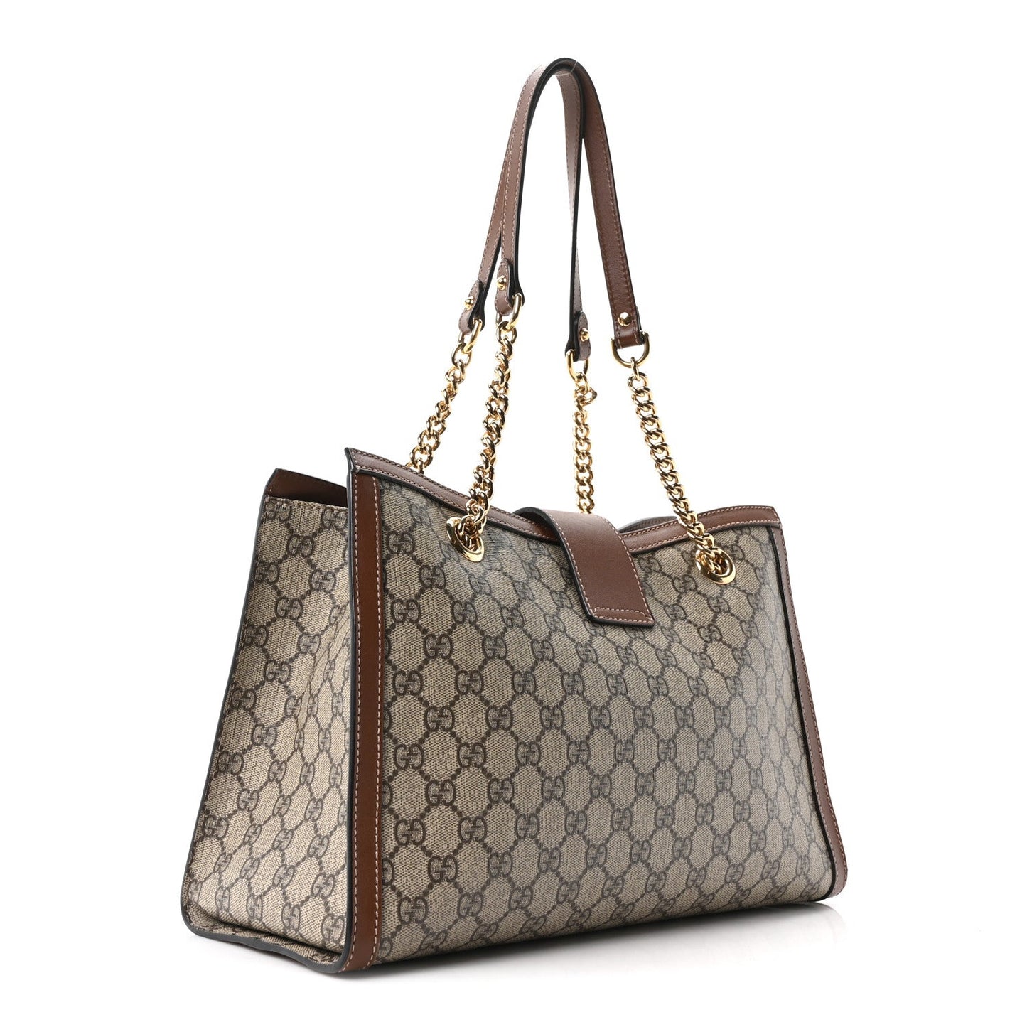 GG Supreme Monogram Medium Padlock Tote Beige Cuir