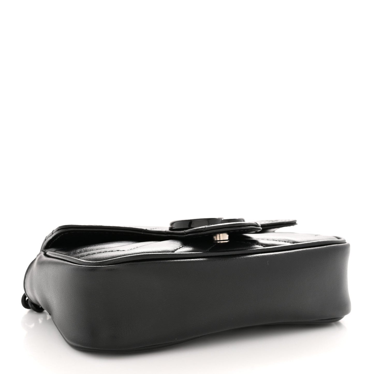 Calfskin Matelasse Monochrome GG Marmont Chain Belt Bag Black