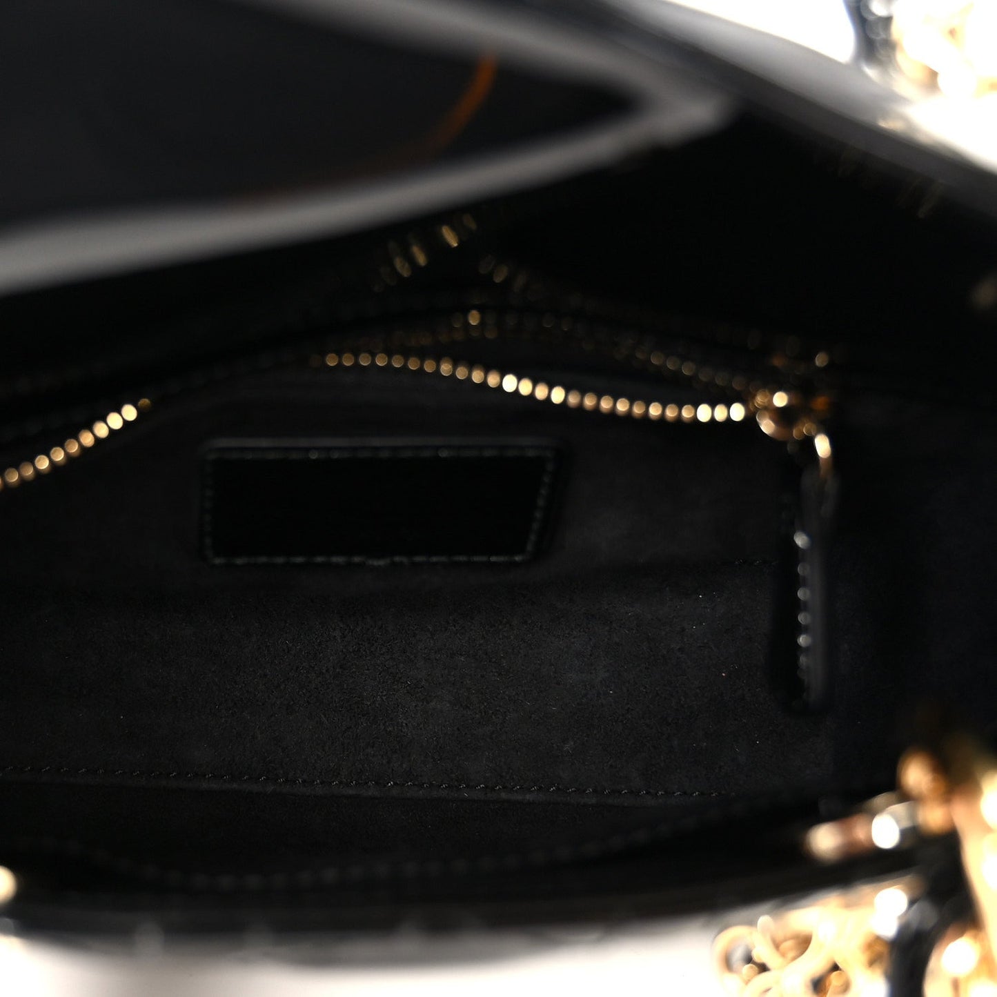 Patent Cannage Mini Lady Dior Black