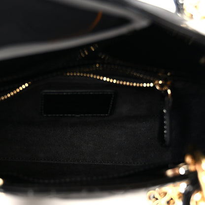 Patent Cannage Mini Lady Dior Black