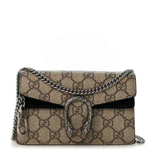 GG Supreme Monogram Super Mini Dionysus Shoulder Bag Black