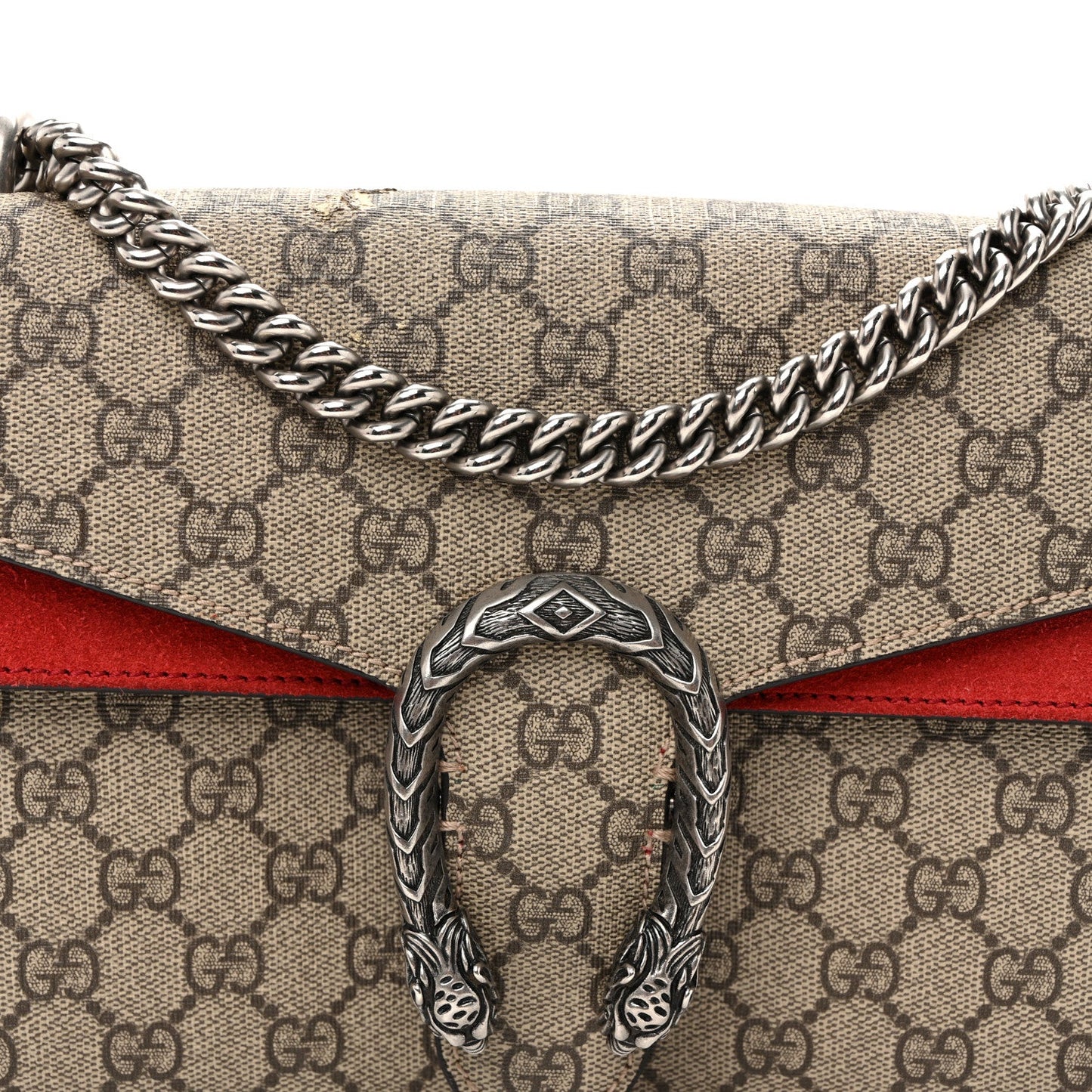 GG Supreme Monogram Small Dionysus Shoulder Bag Red