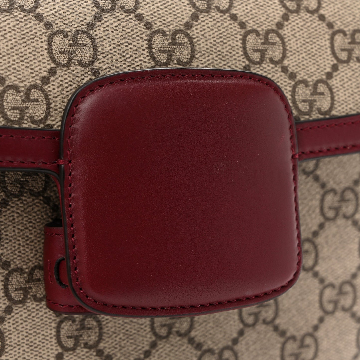 GG Supreme Monogram Horsebit 1955 Soft Small Shoulder Bag Beige Ebony Rosso Ancora