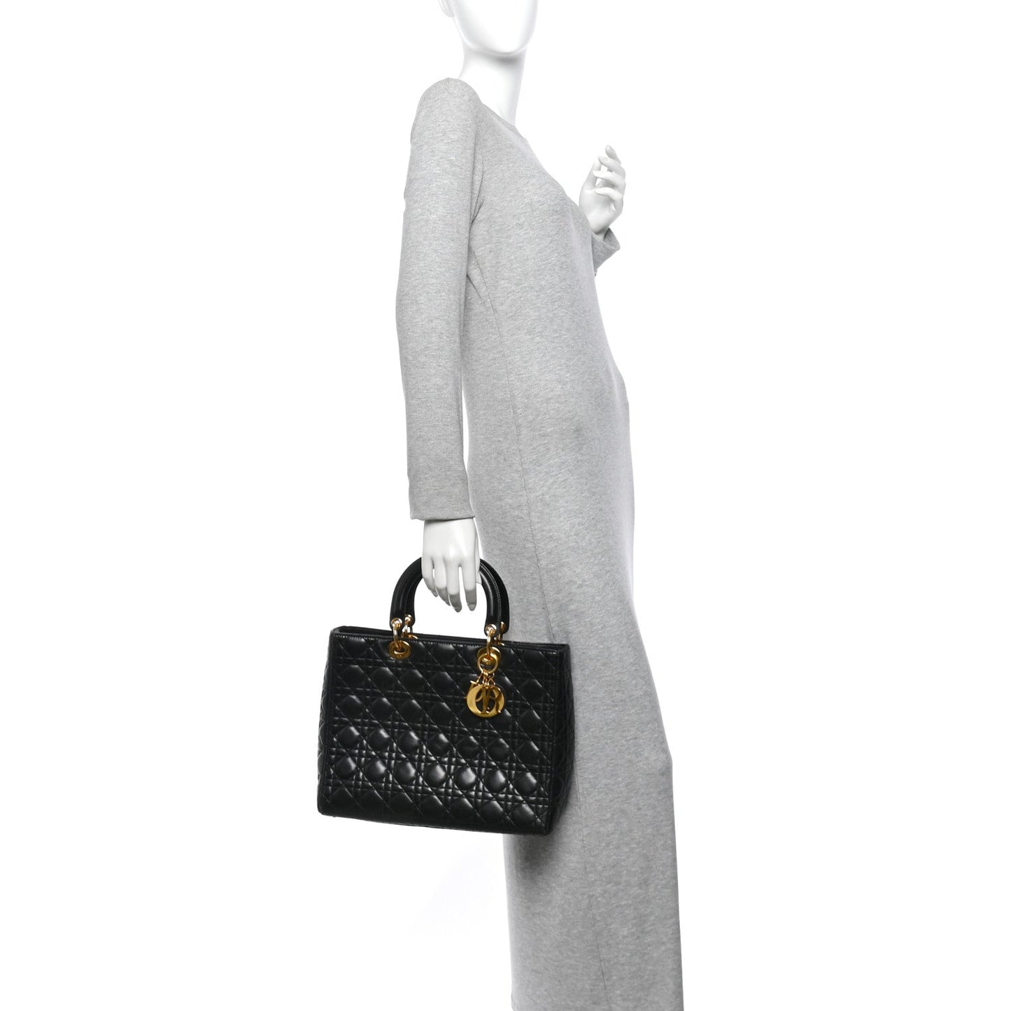 Lambskin Cannage Large Lady Dior Black Black