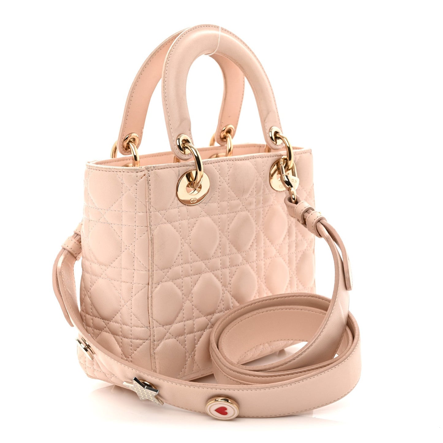 Lambskin Cannage Small Lucky Badges My Lady Dior Light Pink