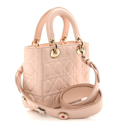 Lambskin Cannage Small Lucky Badges My Lady Dior Light Pink