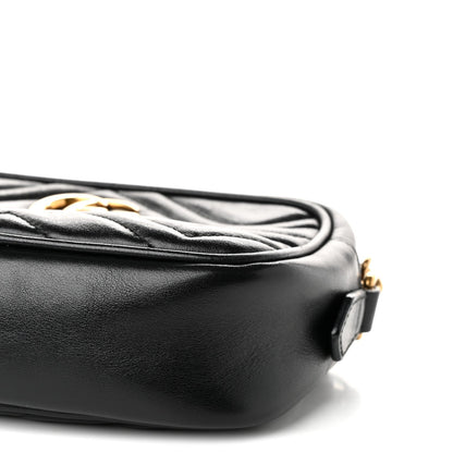 Calfskin Matelasse Mini GG Marmont Chain Shoulder Bag Black