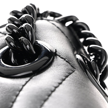 Calfskin Matelasse Monochrome Mini GG Marmont Shoulder Bag Black