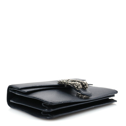 Pebbled Calfskin Small Dionysus Shoulder Bag Black