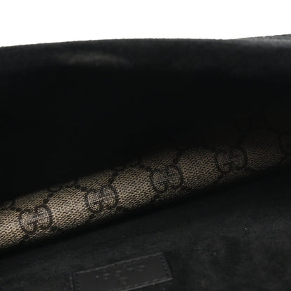 GG Supreme Monogram Suede Crystal Small Dionysus Shoulder Bag Beige Ebony Black Beige Ebony Black