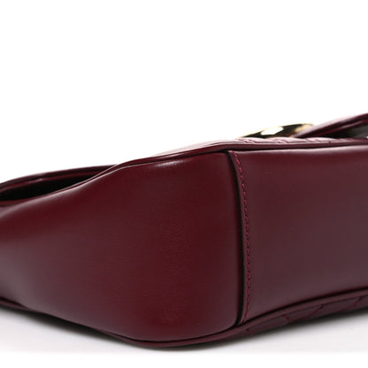 Calfskin Matelasse Medium GG Marmont Shoulder Bag Rosso Ancora Red