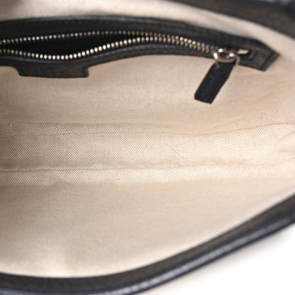 GG Supreme Monogram Textured Dollar Calfskin Web Small Jackie 1961 Hobo Beige Blue
